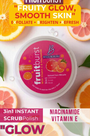 Fruit Burst Pink Lemon & Mandarin 3-in-1 Face Miracle Polish Cleanse • Exfoliate • Brighten