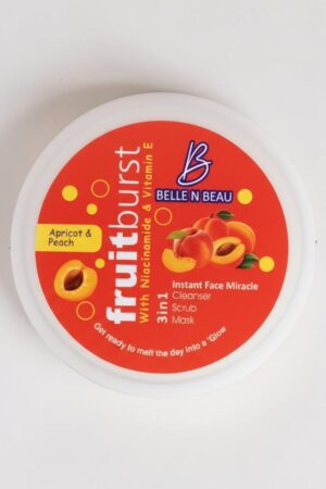 Fruit Burst Apricot & Peach 3-in-1 Face Miracle Polish for cleansing, exfoliating, and nourishing skin