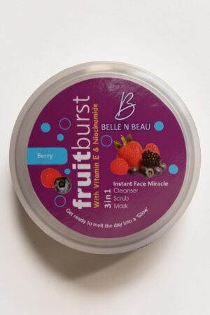 Fruit Burst Berry 3-in-1 Face Miracle Polish for cleansing, exfoliating, and nourishing skin