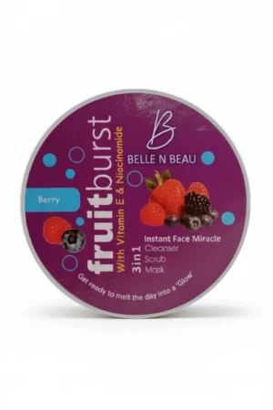 Fruit Burst Berry 3-in-1 Face Miracle Polish for cleansing, exfoliating, and nourishing skin