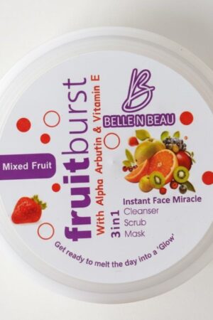Fruit Burst Mix Fruit 3-in-1 Face Miracle Polish for cleansing, exfoliating, and brightening skin
