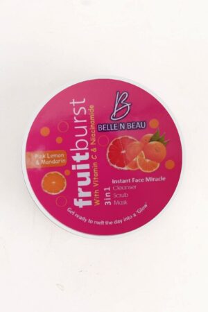 Fruit Burst Pink Lemon & Mandarin 3-in-1 Face Miracle Polish for cleansing, exfoliating, and brightening skin