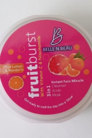 Fruit Burst Pink Lemon & Mandarin 3-in-1 Face Miracle Polish for cleansing, exfoliating, and brightening skin