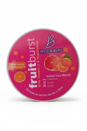 Fruit Burst Pink Lemon & Mandarin 3-in-1 Face Miracle Polish for cleansing, exfoliating, and brightening skin