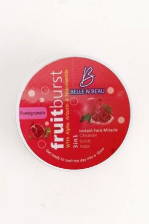Fruit Burst Pomegranate 3-in-1 Face Miracle Polish for cleansing, exfoliating, and brightening skin