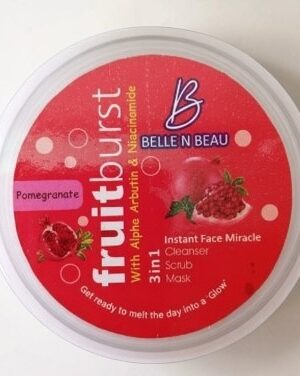 Fruit Burst Pomegranate 3-in-1 Face Miracle Polish for cleansing, exfoliating, and brightening skin