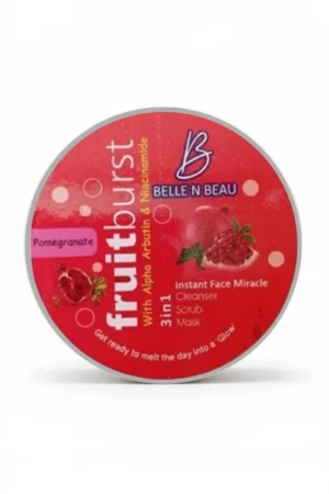 Fruit Burst Pomegranate 3-in-1 Face Miracle Polish for cleansing, exfoliating, and brightening skin